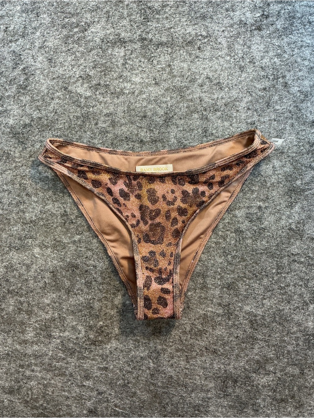 Ramy Brook | SPARKLE Women’s Leopard Print Cheeky Bikini Bottom - Brown Size XS